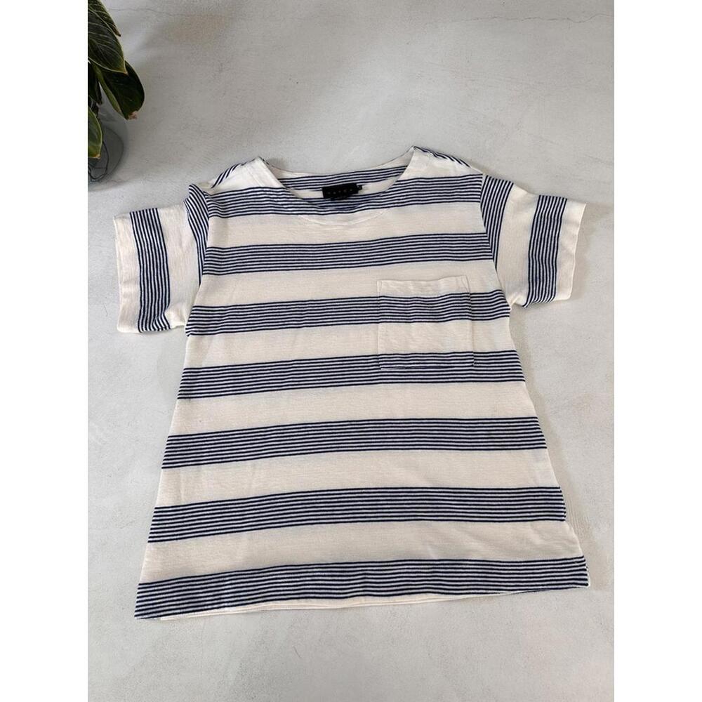 Hatch Women's Striped Isa Short Sleeve Shirt Size XS